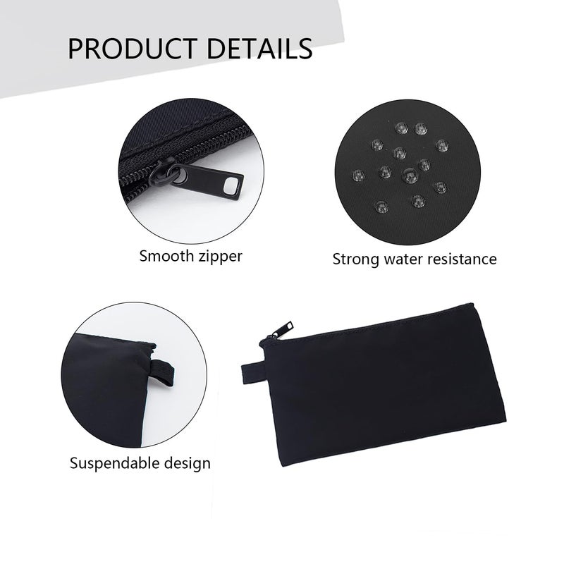 YONBEN Money Bank Deposit Bag with Zipper Lightweight Money Holder Nylon Waterproof Coin Change Bag - Image 3